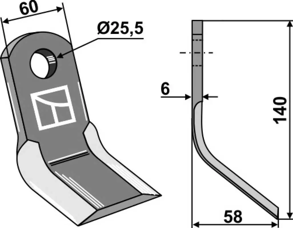 Y-Messer 140x60mm